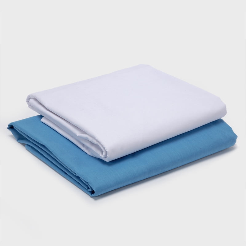 Arthome - Pack 2 Sabanas Blanca + Celeste 1.5 Plazas