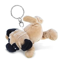 Llavero Peluche Pug Dollibu - Juguete Animal Con Felpa Suave – Llavero Encanto Perro Pug Marrón, Bonito Accesorio Decorativo Peluche – Bolsa Niños, Bolso, Mochila, Cartera – 4.25 Pulgadas