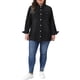 thumbnail image 2 of Chaqueta de mezclilla con botones para mujer de talla grande Agnes Orinda, solapa, manga larga, dobladillo sin rematar, camisa casual con bolsillo 2X negro, 2 of 6