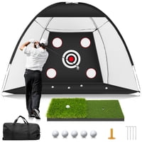 Red De Golf Muvpoh 10 X 7 Pies Con Colchoneta Y Pelotas De Golf