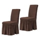thumbnail image 3 of 2x Faldas Largas Con Volantes Estirar La Cubierta De La Silla De Comedor Para El Café De La Fiesta De Bodas, 3 of 5