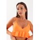 thumbnail image 1 of Top de Bikini Daikiri Mujer Triángulo Volados Naranjo Fluor Protección UV50+, 1 of 3