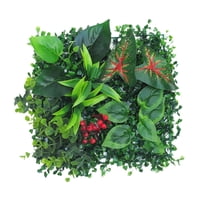 Magideal - Panel De Césped Artificial De 9,8X9,8 Pulgadas, Telón De Fondo De Pared, Decoración De Pared Decorativa Realista Para Fiesta, Boda, Accesorio De Patio Estilo C