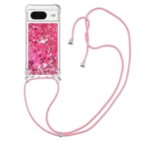 Funda Foxdock Para Google Pixel 8 Con Cuerda Ajustable, Brillo Líquido, Protección Antigolpes Y Lente – Ideal Para Regalo