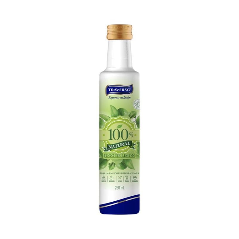 Jugo Limón Sutil 100% Natural Botella 250 ml Traverso