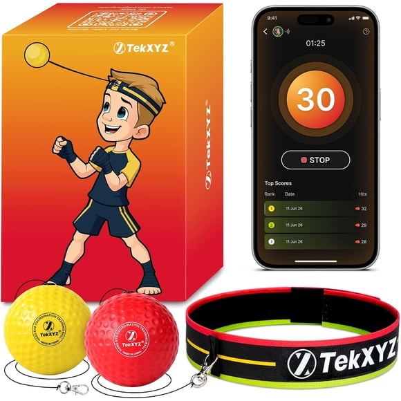 Pelota de boxeo TekXYZ Reflex con contador en app, 2 unidades