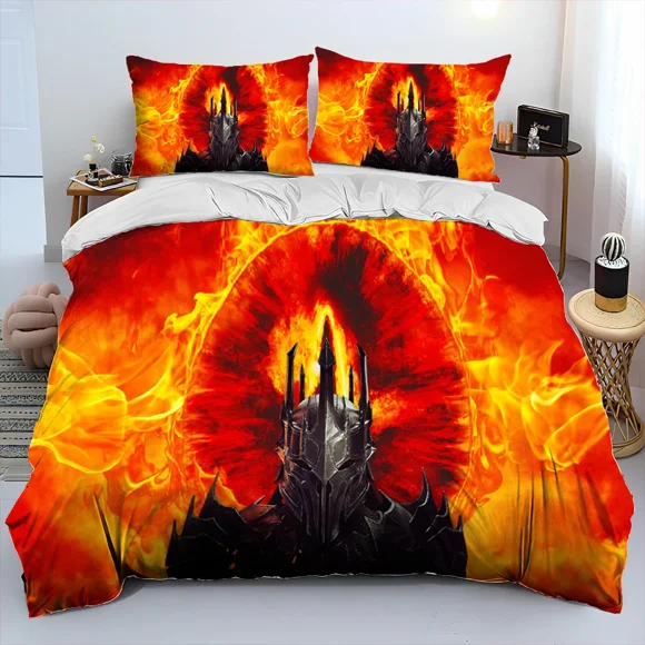 v989 Bed Sheets L-Lord of the Rings H-Hobbit Comforter Bedding Set,Duvet Cover Bed Set Quilt Cover Pillowcase,king Queen Size Bedding Set kids 3-Piece Bedding Set (1 Duvet Cover + 2 Pillow Shams) Bed