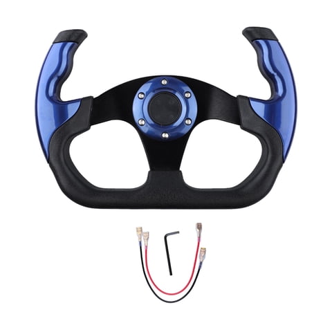 Magideal - Volante De Coche Genérico De 13 Pulgadas, Aleación De Aluminio De Alto Rendimiento, Agarre Cómodo, Accesorios Interiores De Coche Universales Azul