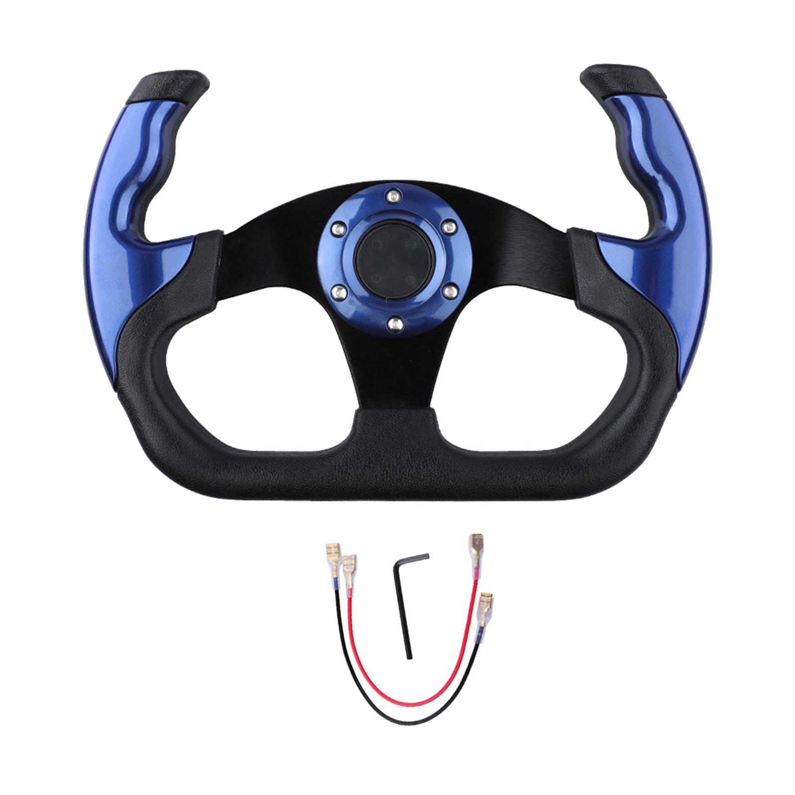 Magideal - Volante De Coche Genérico De 13 Pulgadas, Aleación De Aluminio De Alto Rendimiento, Agarre Cómodo, Accesorios Interiores De Coche Universales Azul