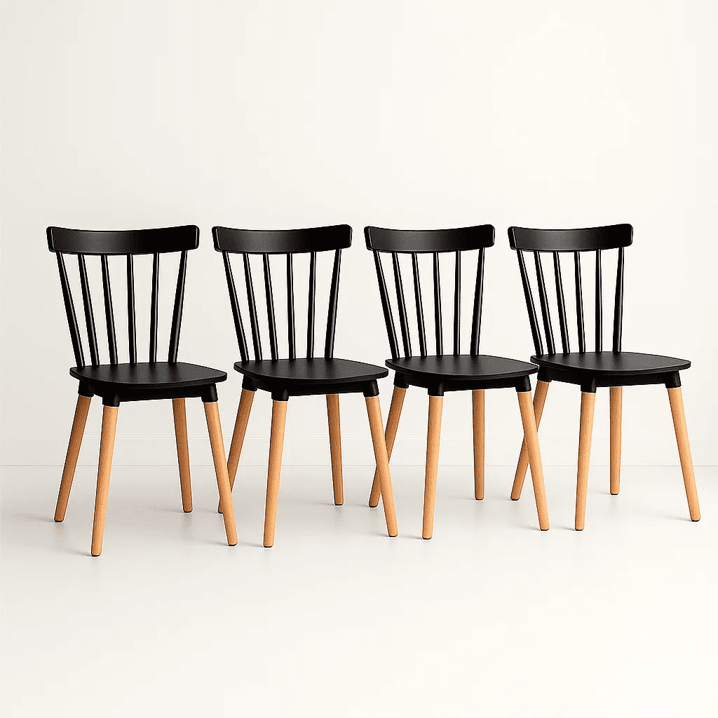 Klik Muebles - Pack De 4 Sillas Windsor Negras