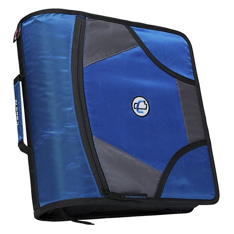 Case It - Estuche De Encuadernación Con Cierre De Cremallera Con 5 Pestañas, Anilla En D, 10 Cm, Azul