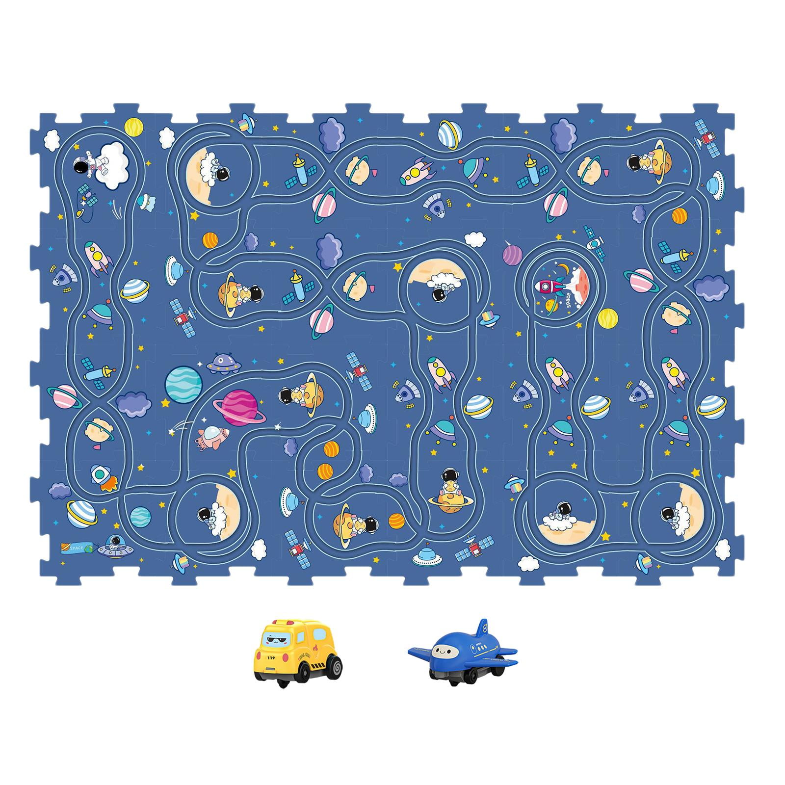 Magideal - Bloques De Construcción De Pista, Juguetes De Construcción De Automóviles, Tableros De Rompecabezas, Juego De Pista De Rompecabezas Para Niños , Modelo Espacial 24 Modelo Espacial 24 Piezas