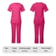 thumbnail image 4 of Uniforme de trabajo de enfermería con cuello en V y bolsillo de color sólido europeo y americano para mujer, 4 of 5