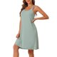 thumbnail image 4 of INSPIRE CHIC Vestido de Dormir de Modal Acanalado para Mujer con Doble Tirante Espagueti de Largo a la Rodilla para Descanso y Viaje XS Verde, 4 of 6