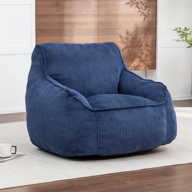 Sofá de silla de bolsa de frijol gigante para adultos adolescentes, cómodas sillas de bolsa de frijol grande con reposabrazos para dormitorio sala de estar