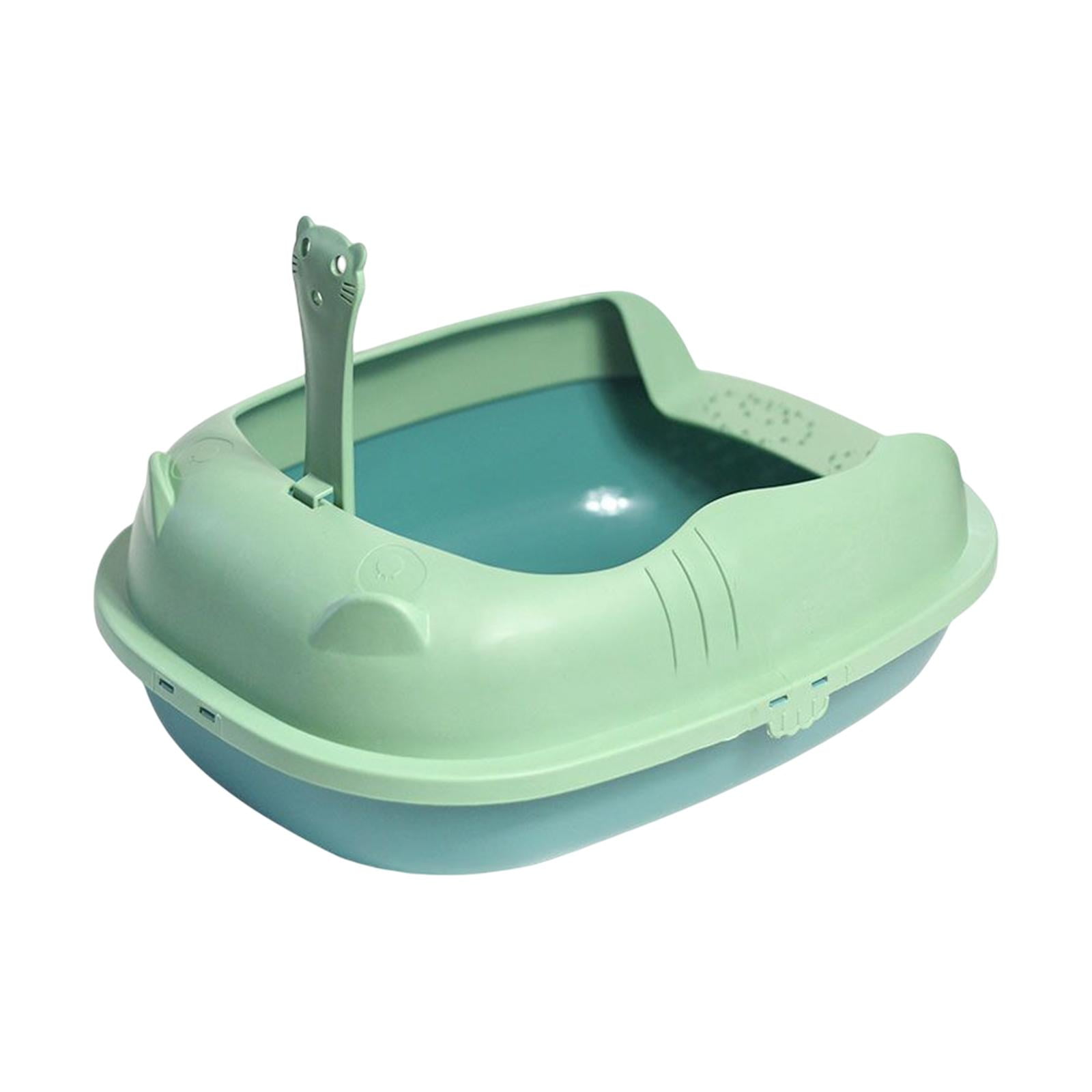 Bandeja De Arena Para Mascotas Caja De Arena Duradera Contenedor Inodoro A Prueba De Salpicaduras Caja De Arena Para Gatos Verde