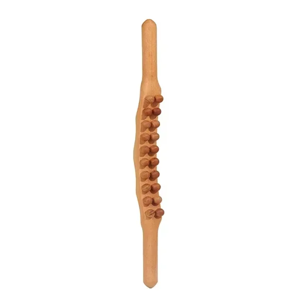 Double Row 20 Bead Massage Stick Home Beauty Scraping Stick Back Massage Abdominal Massage Acupoint Rolling Rod