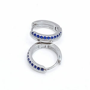 Nordvik London - Aros Argolla Cintillo Circonitas Azules, Plata 925