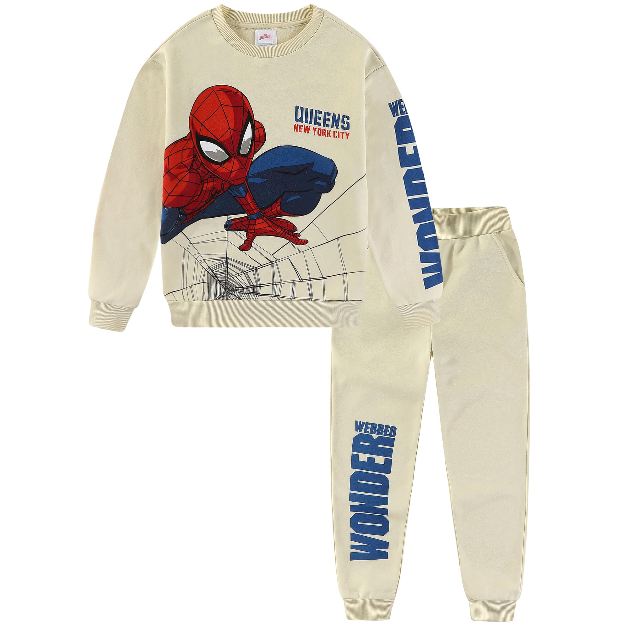 Conjunto De Forro Polar Para Niños Marvel Spider-man De 2 Piezas Con Cuello Redondo