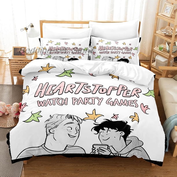 Heartstopper Bedding Set Single Twin Full Queen King Size Bed Set Aldult Kid Bedroom Duvetcover Sets CartoonBed Sheets