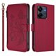 thumbnail image 2 of Funda Cartera Mariposa para [Xiaomi Redmi 13C 4G/5G] con Soporte y Cremallera Rojo, 2 of 6