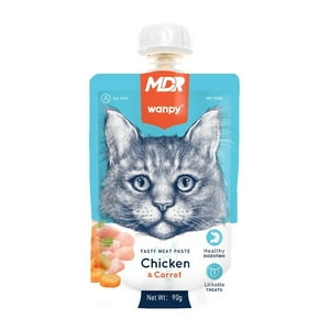 Wanpy Tasty Meat Paste Cat Chicken & Carrot 90 Gr