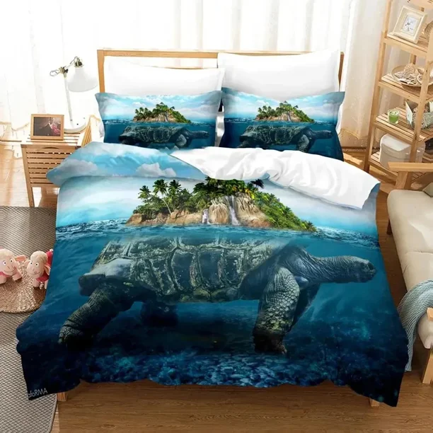 World Turtles Turtle Island Bedding Set Duvet Cover Bed Set Quilt Cover Pillowcase Comforter Size Boys Adult Bed Sheets