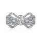 thumbnail image 1 of Anillos de Aniversario de Boda con Moño de Moda para Mujer, Anillo de Compromiso de Eternidad con Brazo Dividido de CZ, Anillo de Aniversario de Plata Esterlina 925, Talla 6-9, 1 of 4