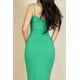 thumbnail image 4 of Saronite Vestido Largo Camisola con Tirantes Finos y Bajo de Sirena de Punto Acanalado Liso, Verde (para Mujer), 4 of 4
