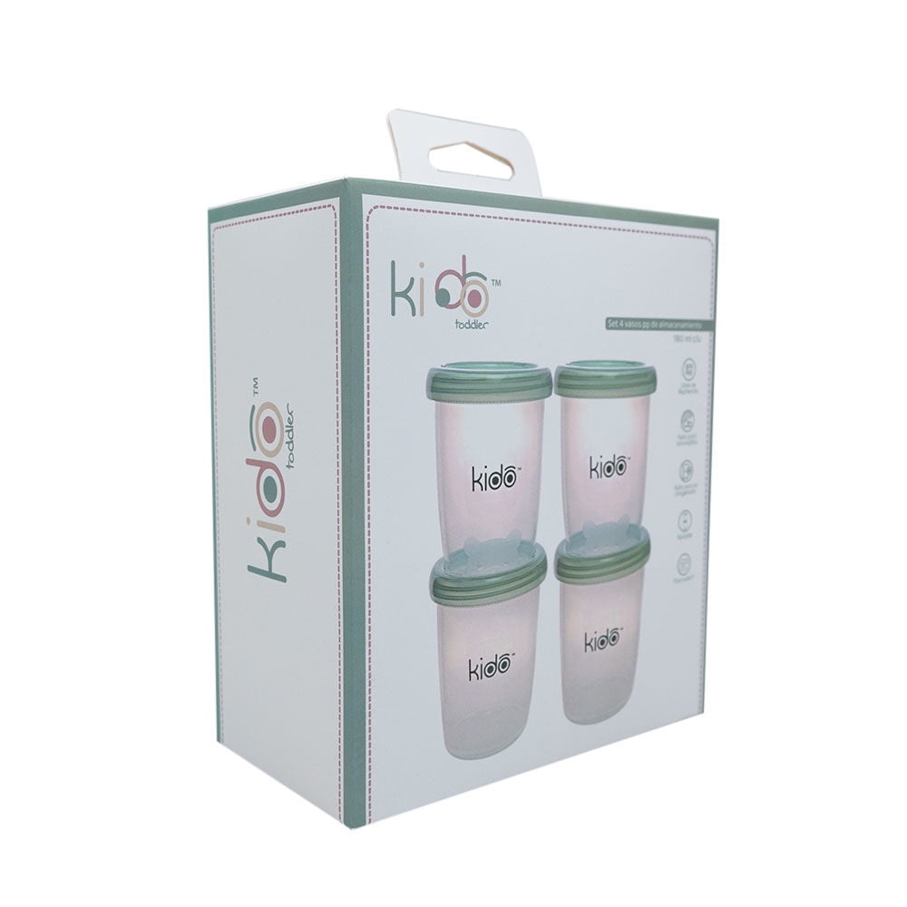 Set 4 Vasos Pp De Almacenamiento 180ml Surtido Kido