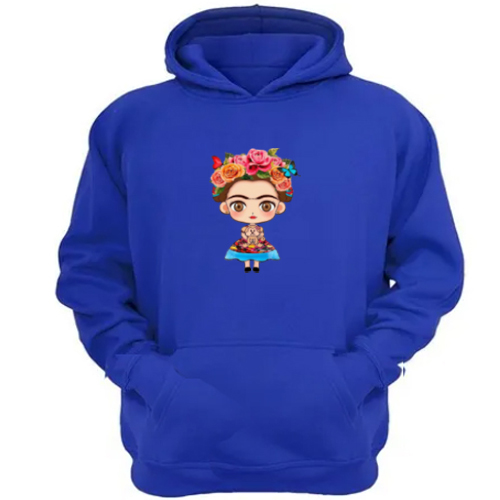 Genérico - Polerón Canguro Frida Azul Talla Xs Unisex