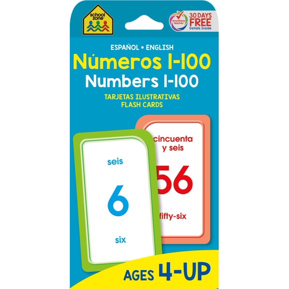 Tarjetas didácticas School Zone 56 piezas Español/Inglés