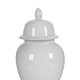 thumbnail image 2 of Frasco decorativo de porcelana Benzara con tapa y remate, blanco, 2 of 5