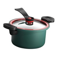 Magideal - Olla De Cocción Lenta Para Cocina, Olla A Presión Con Base Fácil De Limpiar Y Eficiente En Energía, Olla Para Sopa De 3,5 L Para Té, Comida, Sopa, Cer Verde
