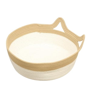 Ioensy - Cesta De Cama Tejida Para Gatos, Nido De Casa Para Mascotas, Cama Redonda Para Gatos Y Perros Pequeños, 15Cm X 48Cm