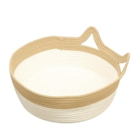 Ioensy - Cesta De Cama Tejida Para Gatos, Nido De Casa Para Mascotas, Cama Redonda Para Gatos Y Perros Pequeños, 15Cm X 48Cm