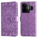 thumbnail image 4 of Funda tipo cartera FOXDOCK para Realme GT3 , diseño girasol en relieve, cuero PU, cierre magnético, soporte y tarjetero, 4 of 5