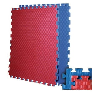 Pwrfitness - Tatami Eva Reversible 1×1 M (25 Mm) – Alto Impacto Azul/Rojo