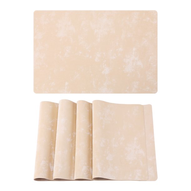 Juego de 4 Manteles Individuales Impermeables para Decoración de Mesa de Comedor de Cocina Resistentes al Calor Albaricoque Rosado 45x30cm