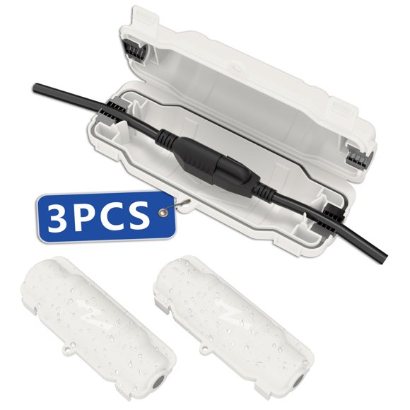 Cubierta de Seguridad para Cable de Extensión Exterior cismorvex Pack de 3 Impermeable Blanco