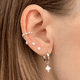 thumbnail image 2 of Aros Mini Estrellas Brillantes Aretes Pequeños Plata Fina, 2 of 3