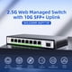 thumbnail image 2 of Conmutador Ethernet XikeStor de 8 puertos y 2,5 G gestionado por web con SFP+ de 10 G, 2 of 8