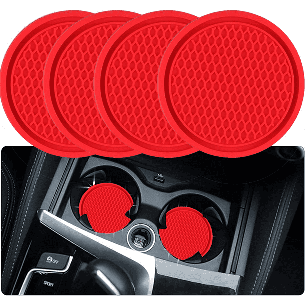 Upgrade Your Car Interior with 4pcs ZukMi Silicone Car Cup Coasters - Anti-Slip Drink Holders for Universal Fit