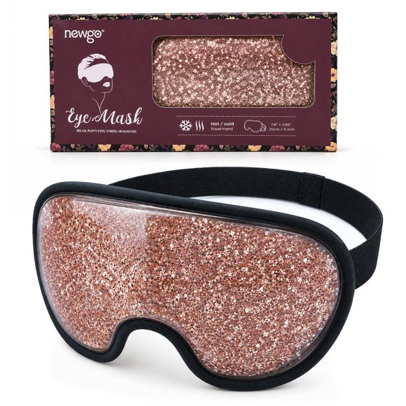Antifaz para los Ojos NEWGO 20x9 cm Rosa Dorado Gel Refrigerante/Calefactable