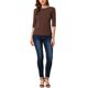 thumbnail image 2 of INSPIRE CHIC Camiseta Básica de Mujer con Mangas al Codo Cuello Redondo Ajustada Casual Impresa para Regreso a Clases Marrón Azul Marino 2XL, 2 of 7