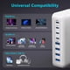 thumbnail image 2 of Cargador USB C Nongxiang, 200 W, 8 puertos, centro de carga rápida GaN, 2 of 7