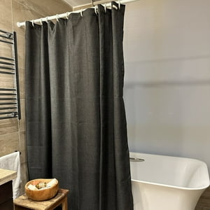 Casa Cecilia - Cortina De Baño Rústica Gris Oscuro 180X180