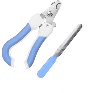 Defensor Forever - Corta Uñas Perros, Gatos Conejo Tipo Alicate + Lima De Uñas Celeste