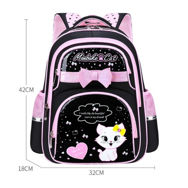 6-12 Years Girls School Bag Small Cat Korean Style School Pack Bowknot Princess Kindergarten School Bag Primary School Students