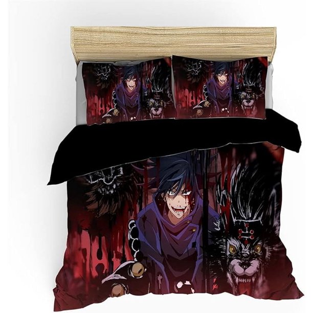 Bed- Sheets Bed-ding S-et 3 Pcs for Jujutsu Kaise-n Cozy 1 Co-mforter/-Duvet Cover 2 Pillow C-asesc-49Twin68x86"/172- * 218cm"